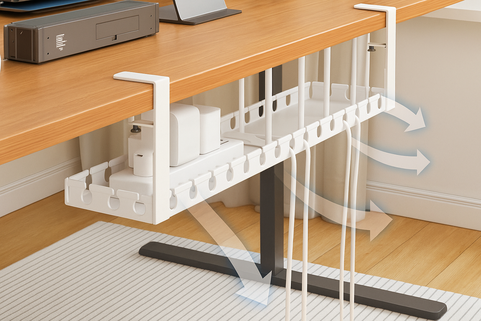 Extendable Under-Desk Cable Management Organizer β ElevatePro
