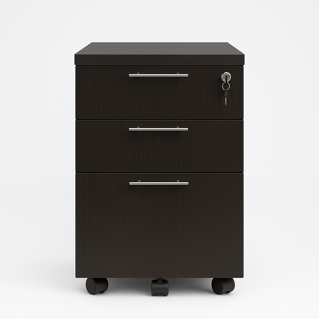 Mobile 2+1 Drawers Pedestal - Wenge