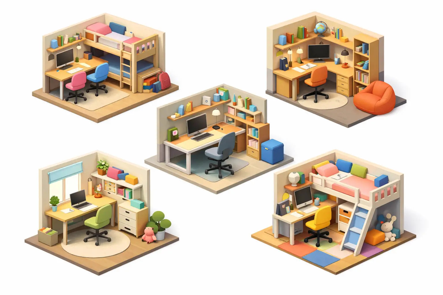Kids Study Room Furniture Example: 5 Smart Setups