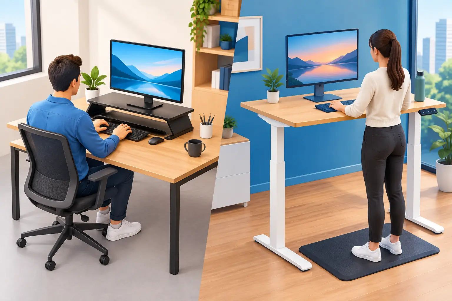 Desktop Riser Versus Standing Desk for Offices
