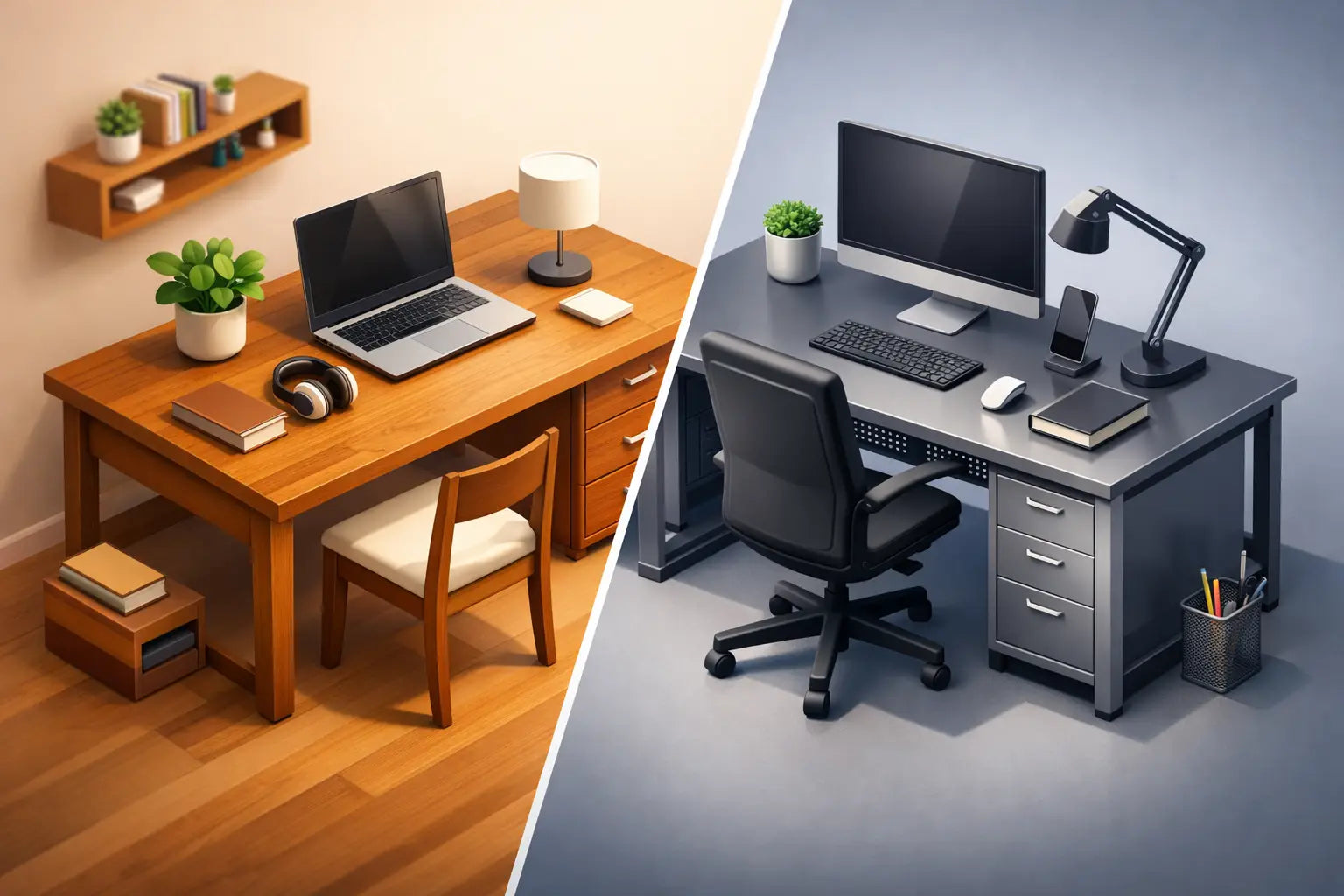 Wooden Desk vs Metal Desk: Which Fits Best?