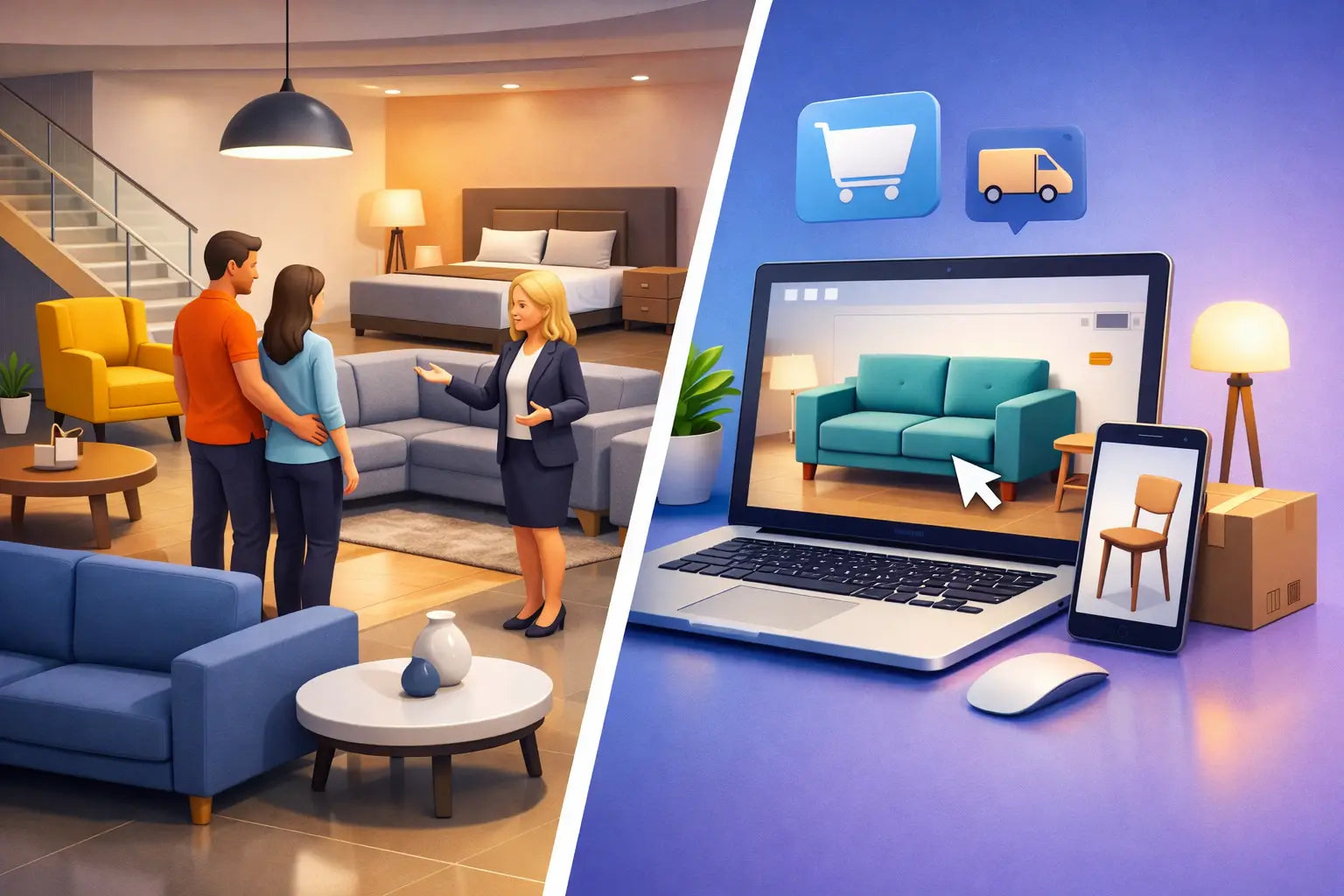 Showroom Furniture vs Online Furniture: Which Wins?