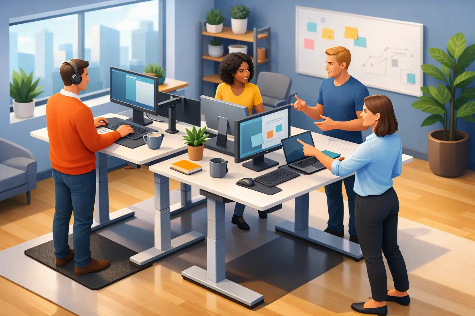 Standing Desk for Shared Workspace Teams