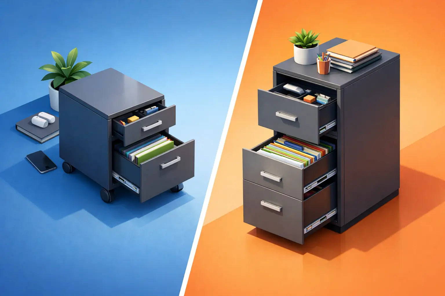 Mobile Pedestal vs Filing Cabinet Compared