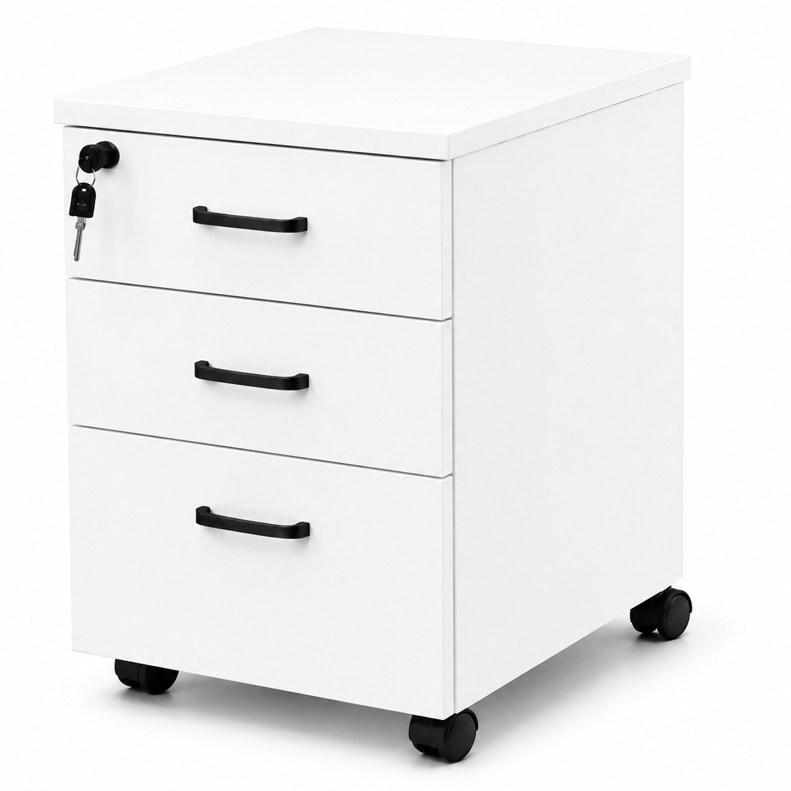 Mobile 2 + 1 Pedestal Drawers - White