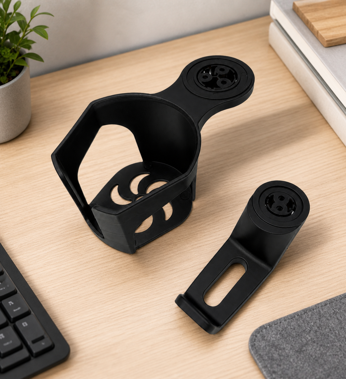 Retractable Cup & Headphone Holder