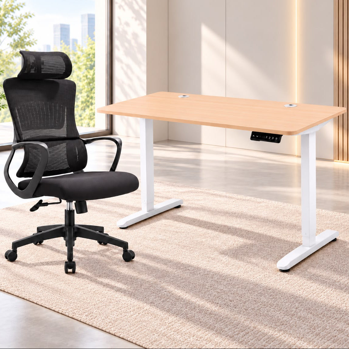 Natural Beech Top + White Legs