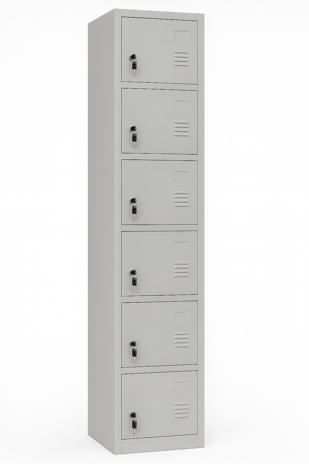 6-Door Metal Locker – Light Grey