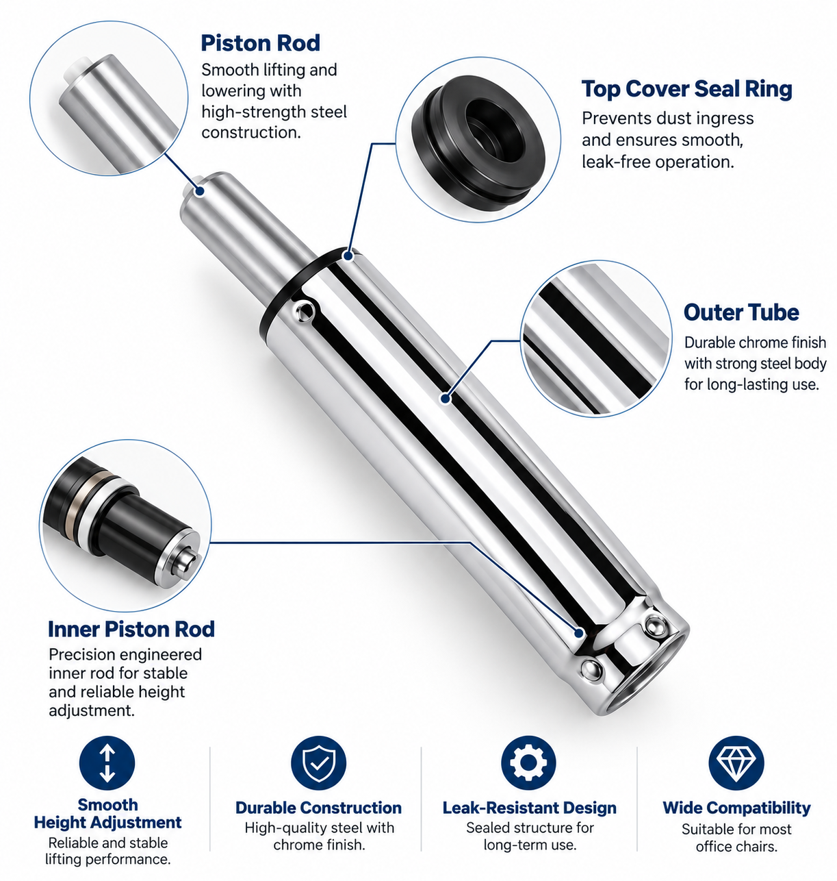 Chrome Hydraulic Gas Pump