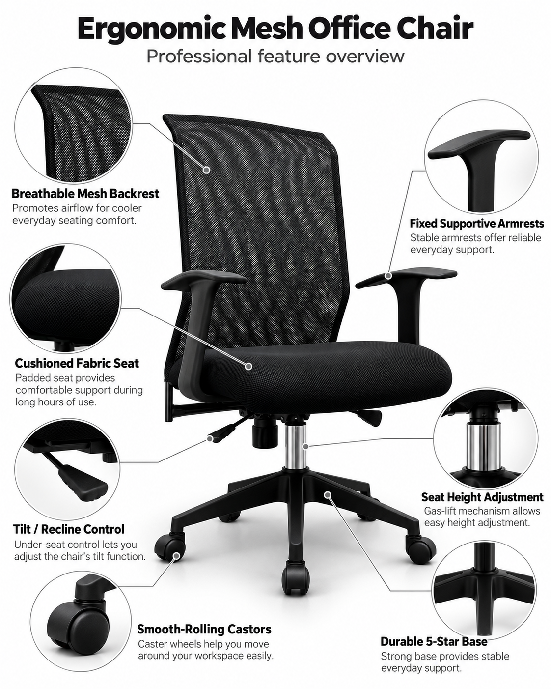 MeshComfort Office Chair - YOE F63