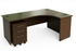 Ergonomic Table With Mobile Pedestal - Walnut