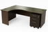 Ergonomic Table With Mobile Pedestal - Walnut
