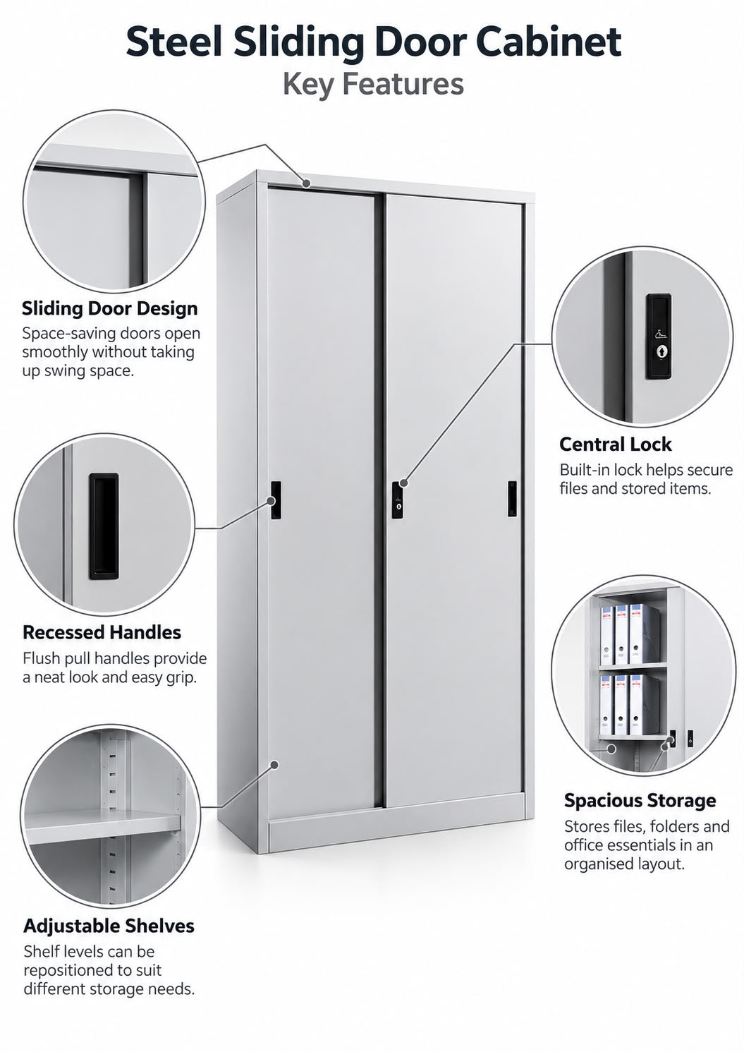 Full Height Steel Sliding Door Cabinet