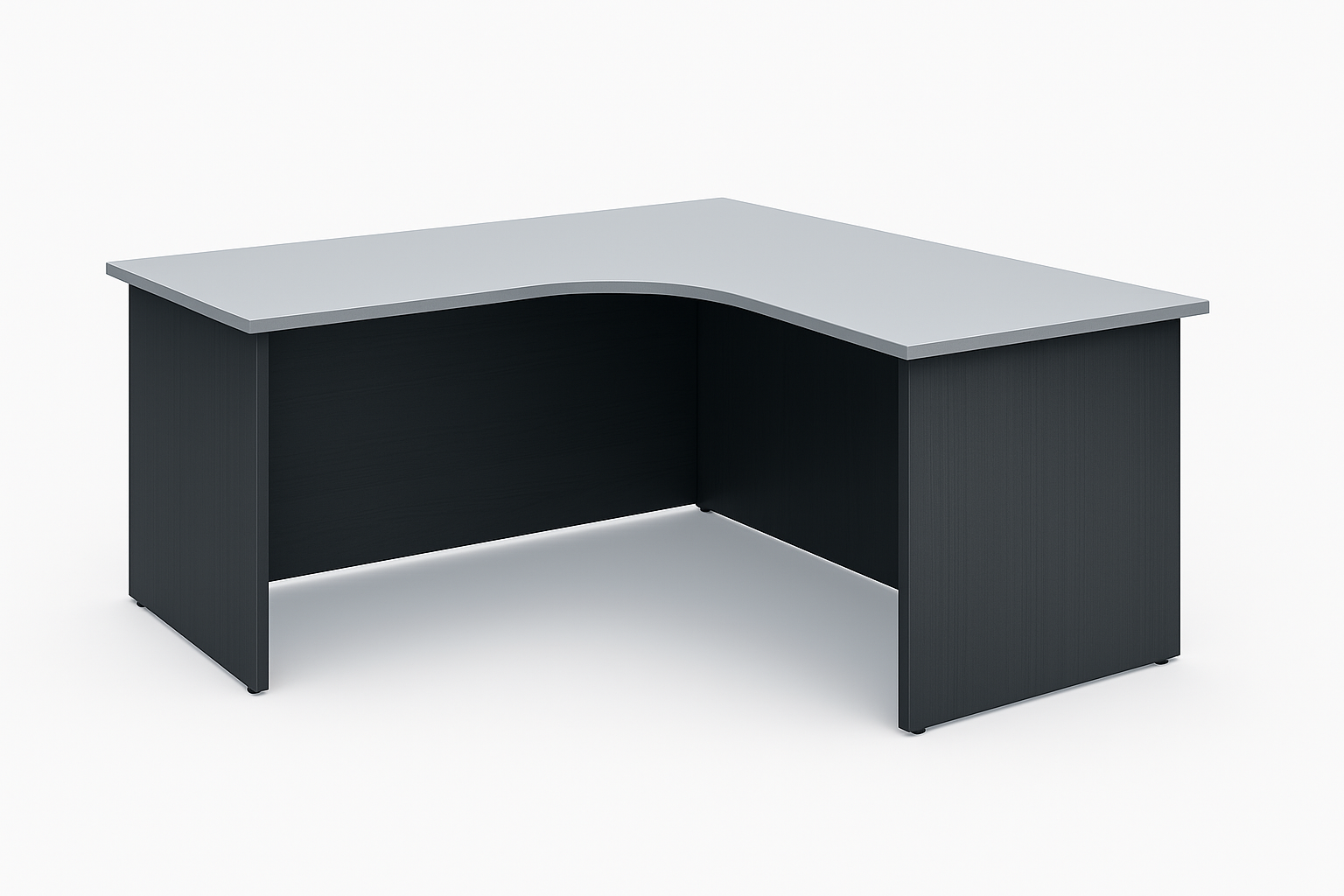 L-Shape Ergonomic Table with Mobile Pedestal – 2 Tone Grey