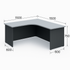 L-Shape Ergonomic Table with Mobile Pedestal – 2 Tone Grey