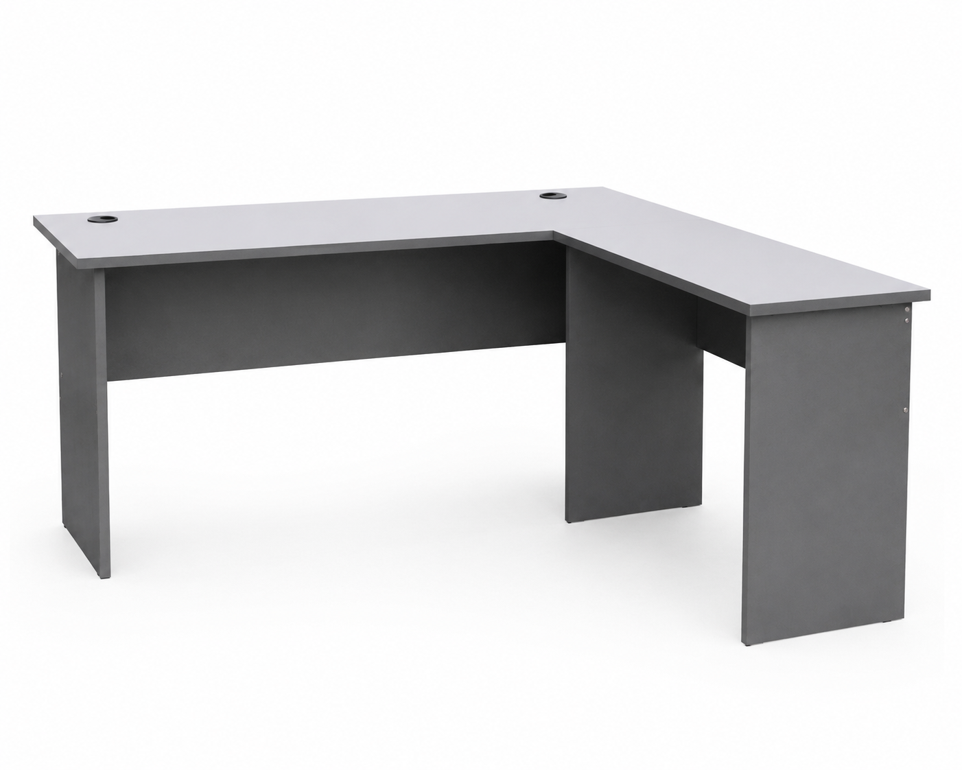 L-Shape Table with 3 Fixed Drawers – 2 Tone Grey