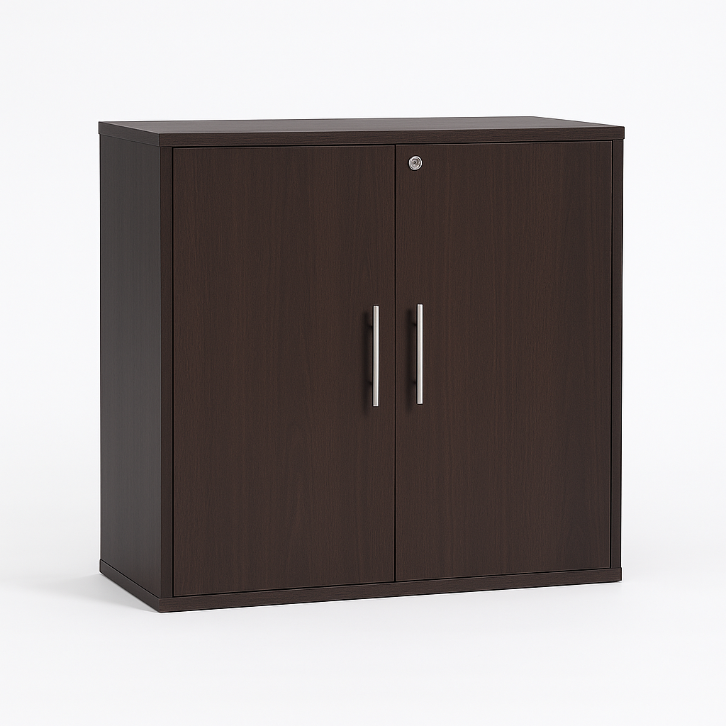Low Swing Door Wooden Cabinet – Walnut