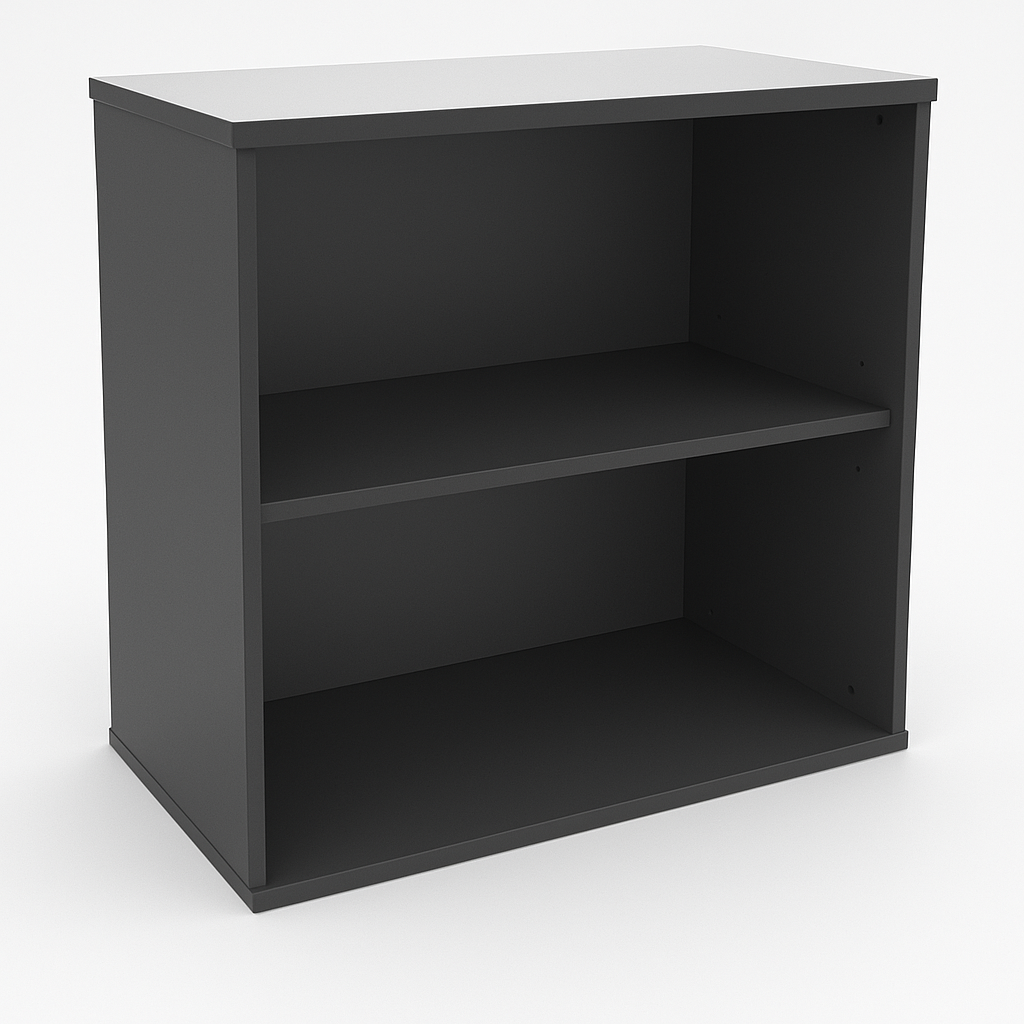 Low Open Shelve Wooden Cabinet - Grey
