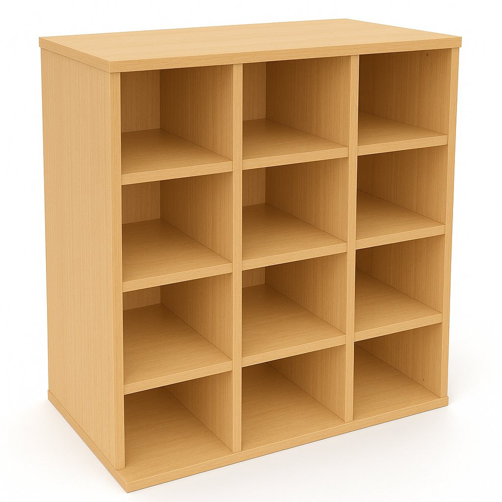 Low Pigeon Hole Wooden Cabinet – Beech