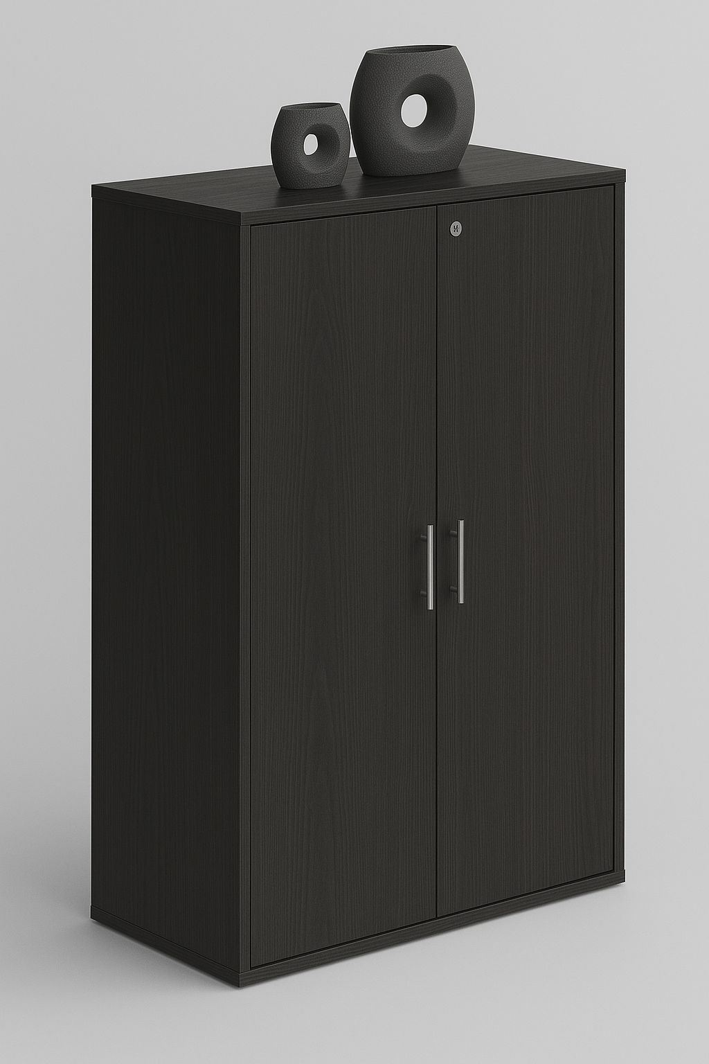 Medium Swing Door Wooden Cabinet - Walnut