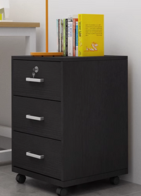 Mobile 3 Drawers Pedestal - Black