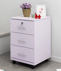 Mobile 3 Drawers Pedestal - Light Grey