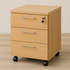 Mobile 3 Drawers Pedestal - Beech