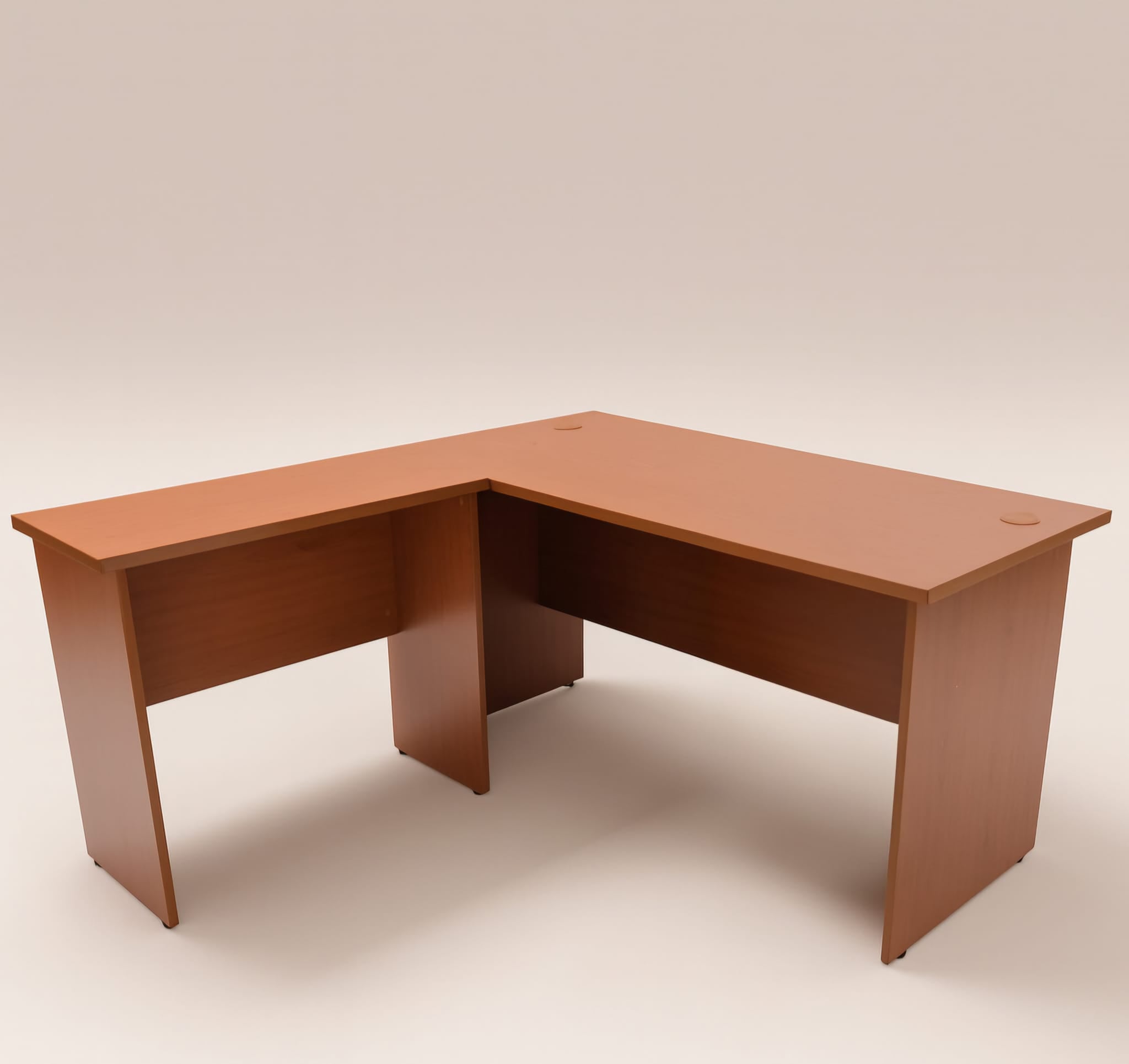L-Shape Table with 3 Fixed Drawers – Cherrywood