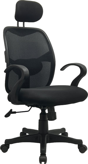 YOE T36BK - Mesh Chair With Adjustable Headrest