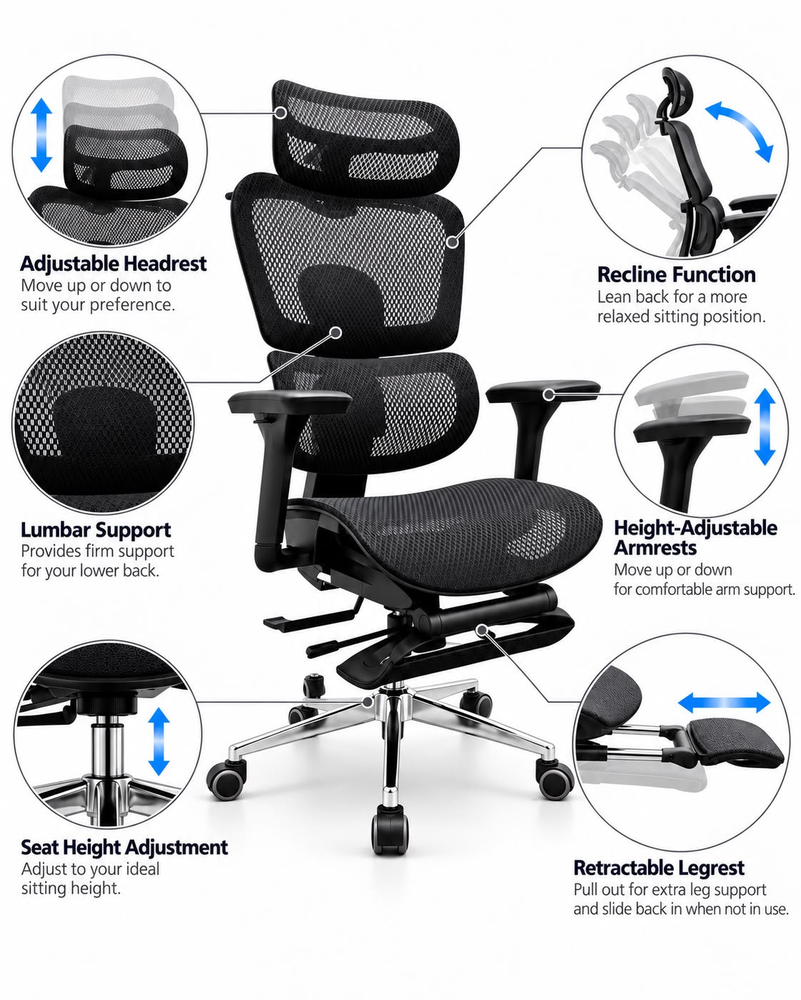 AeroDynamic Pro™ Full Mesh Ergonomic Chair - YOE S28