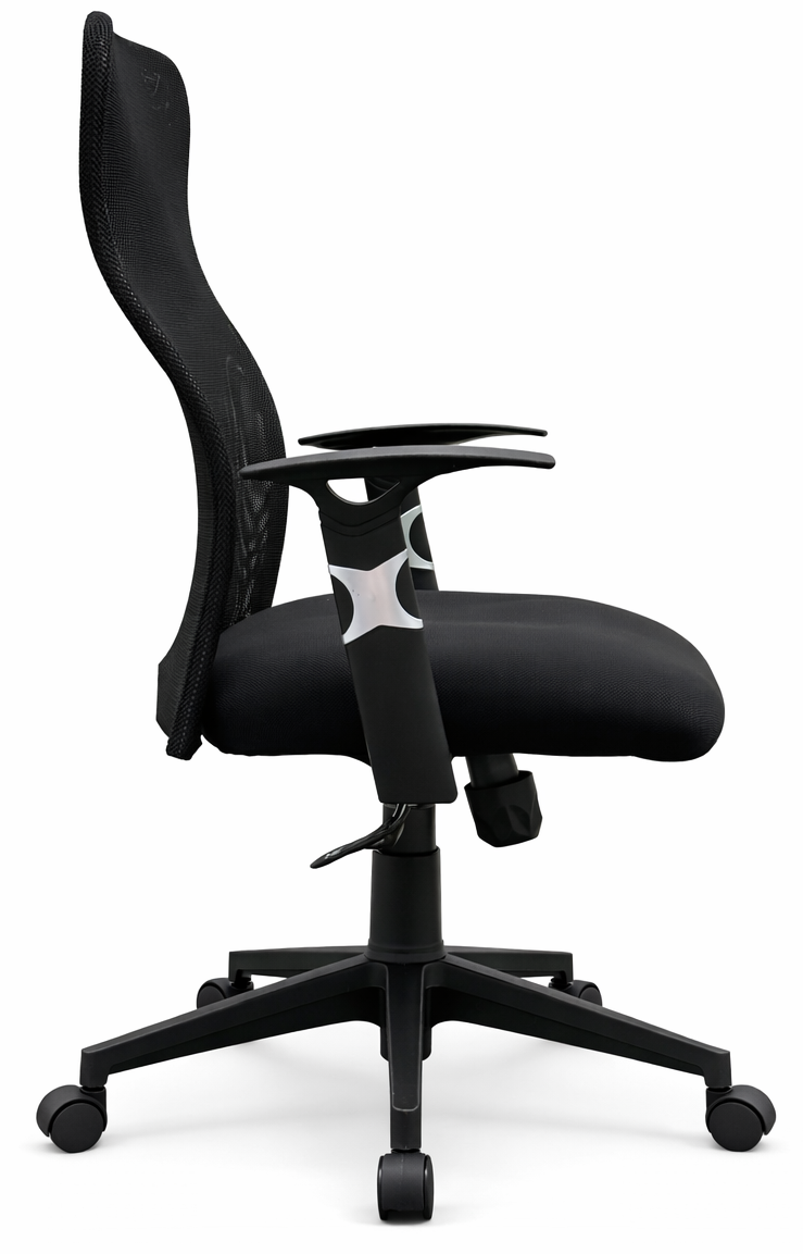 Black office chair on a white background