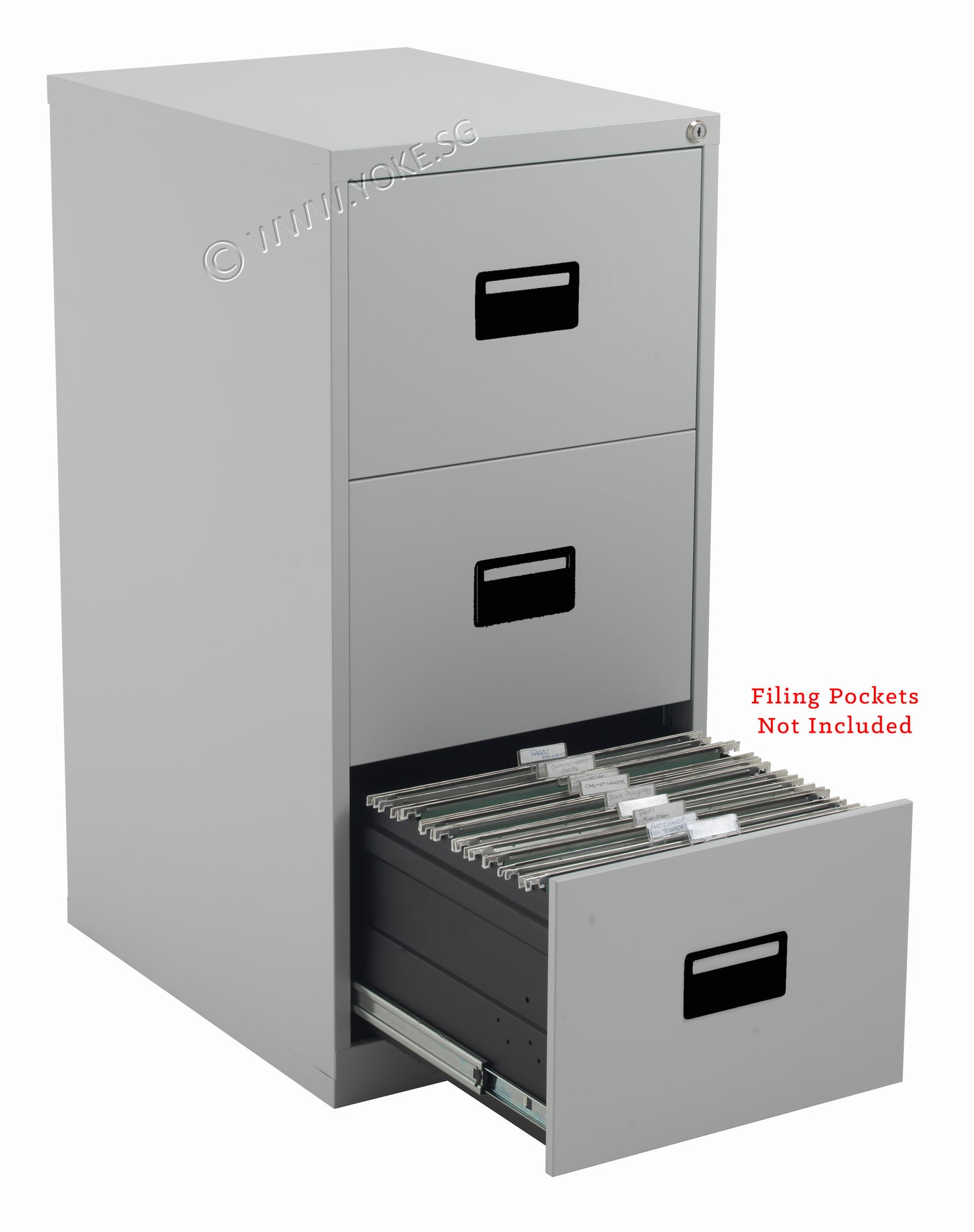 3 Drawers Steel Filling Cabinet Yoke Office Equipment