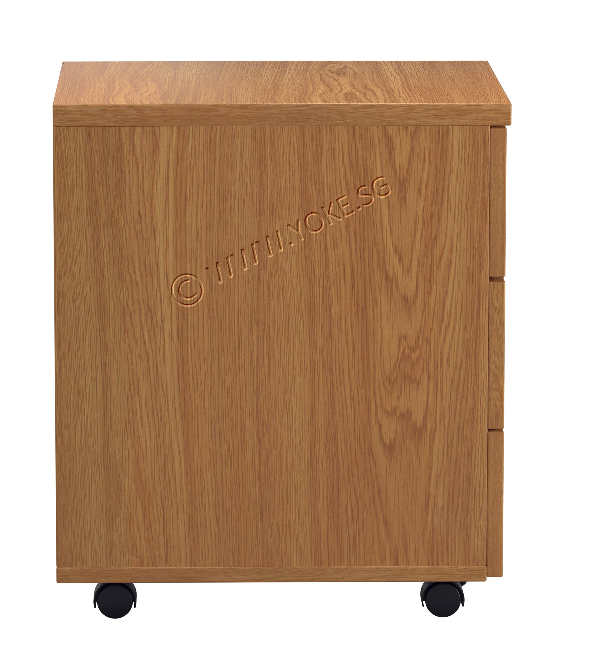 Mobile 3 Drawers Pedestal - Cherry